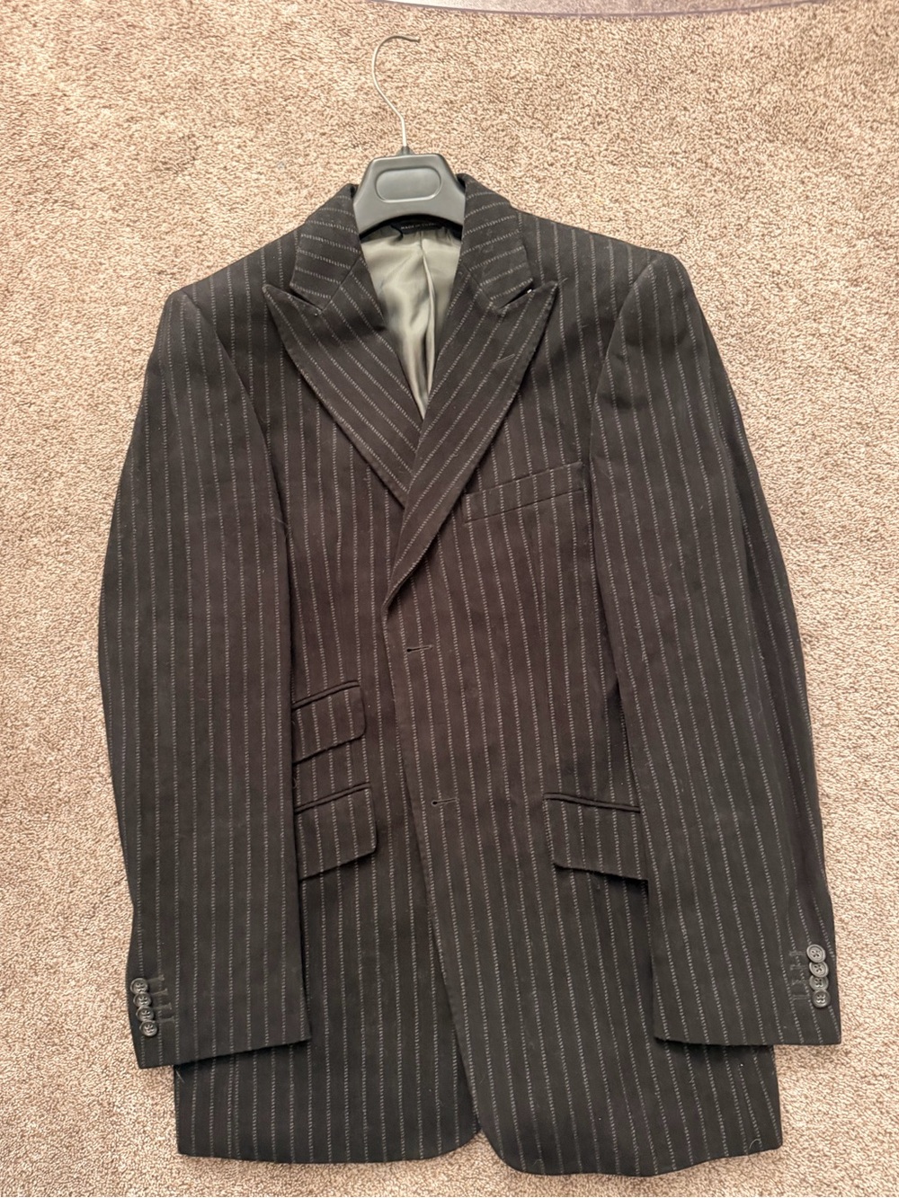 Vintage Banana Republic Chalk Stripe Wool Stretch Blazer Jacket Sport Coat